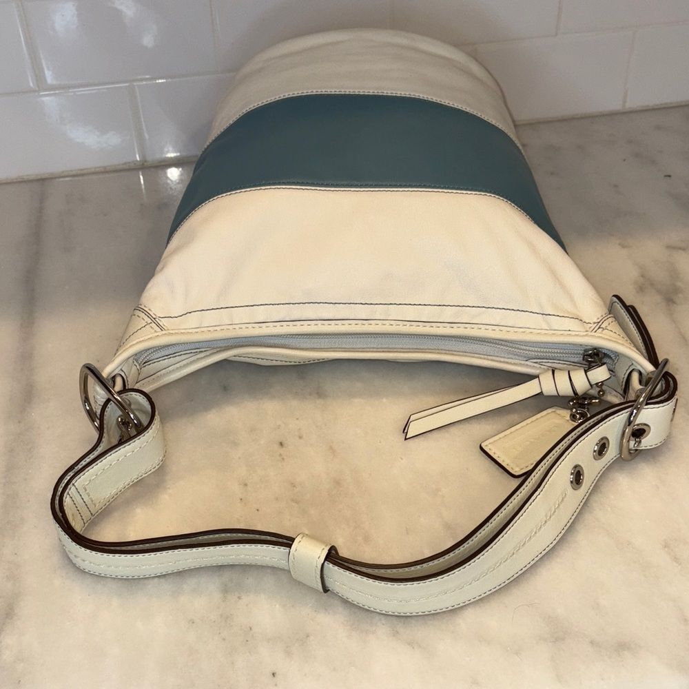 Coach Bag Purse Handbag Leather Vintage Rugby Stripe Convertible Bucket Bag - Picture 13 of 16